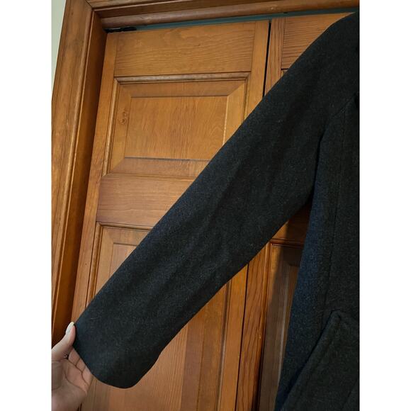 NWOT Everlane Women's The Italian ReWool Long Peacoat Heathered Black Size S - Picture 3 of 16